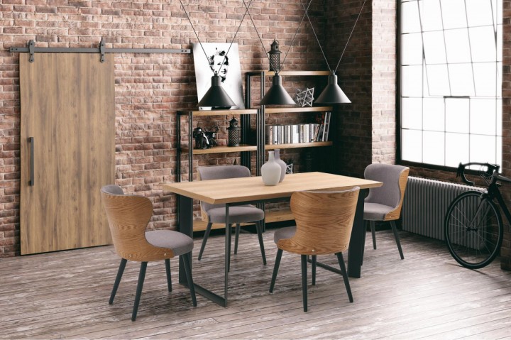 Обеденный стол HARRIS Halmar натуральный дуб/черный